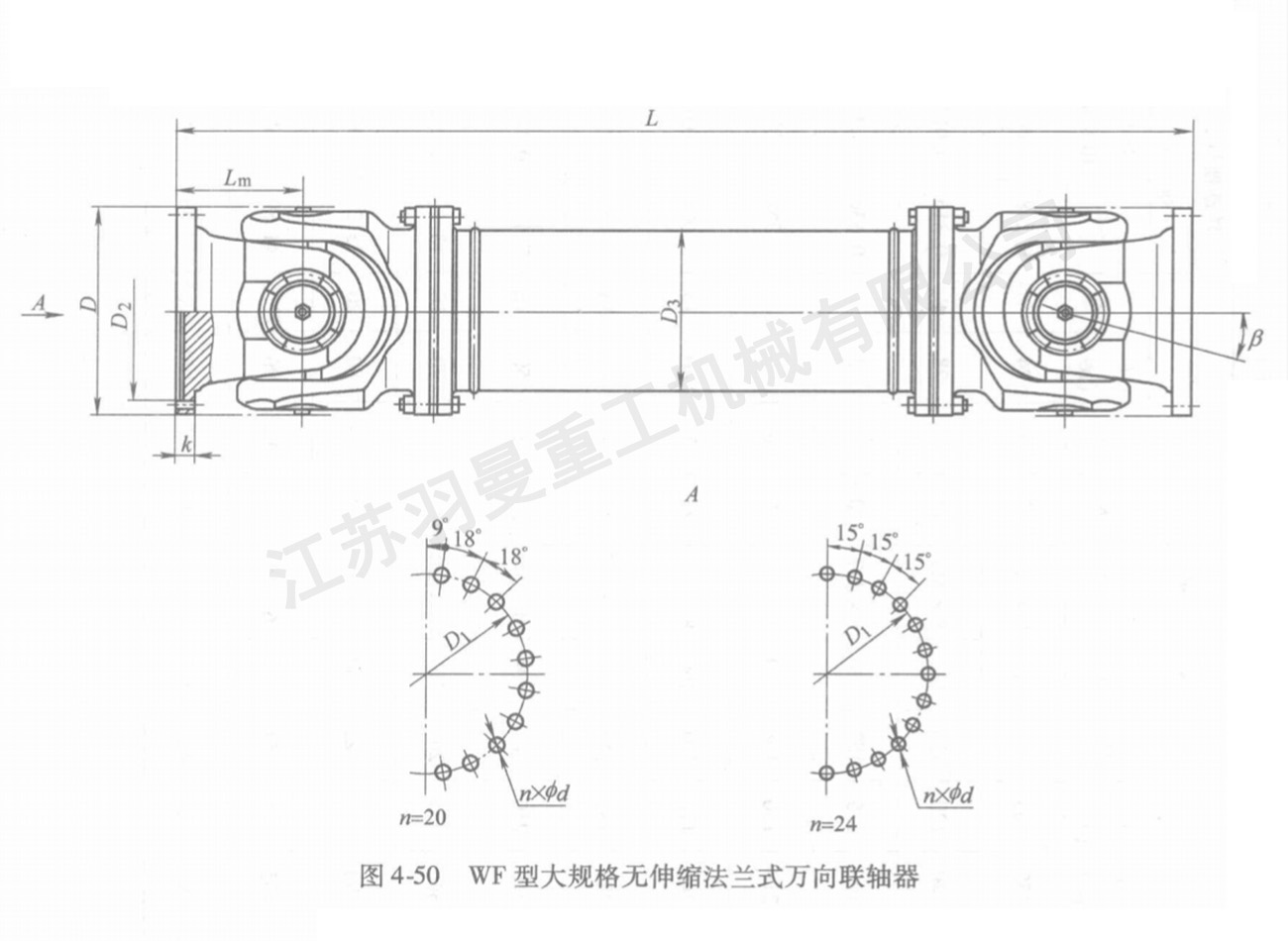 WF型大規(guī)格無(wú)伸縮法蘭式萬(wàn)向聯(lián)軸器
