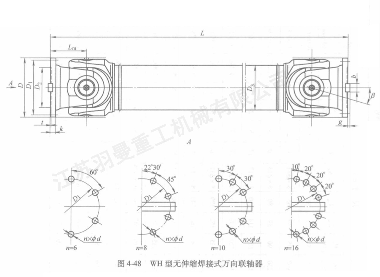 WH型無(wú)伸縮焊接式萬(wàn)向聯(lián)軸器